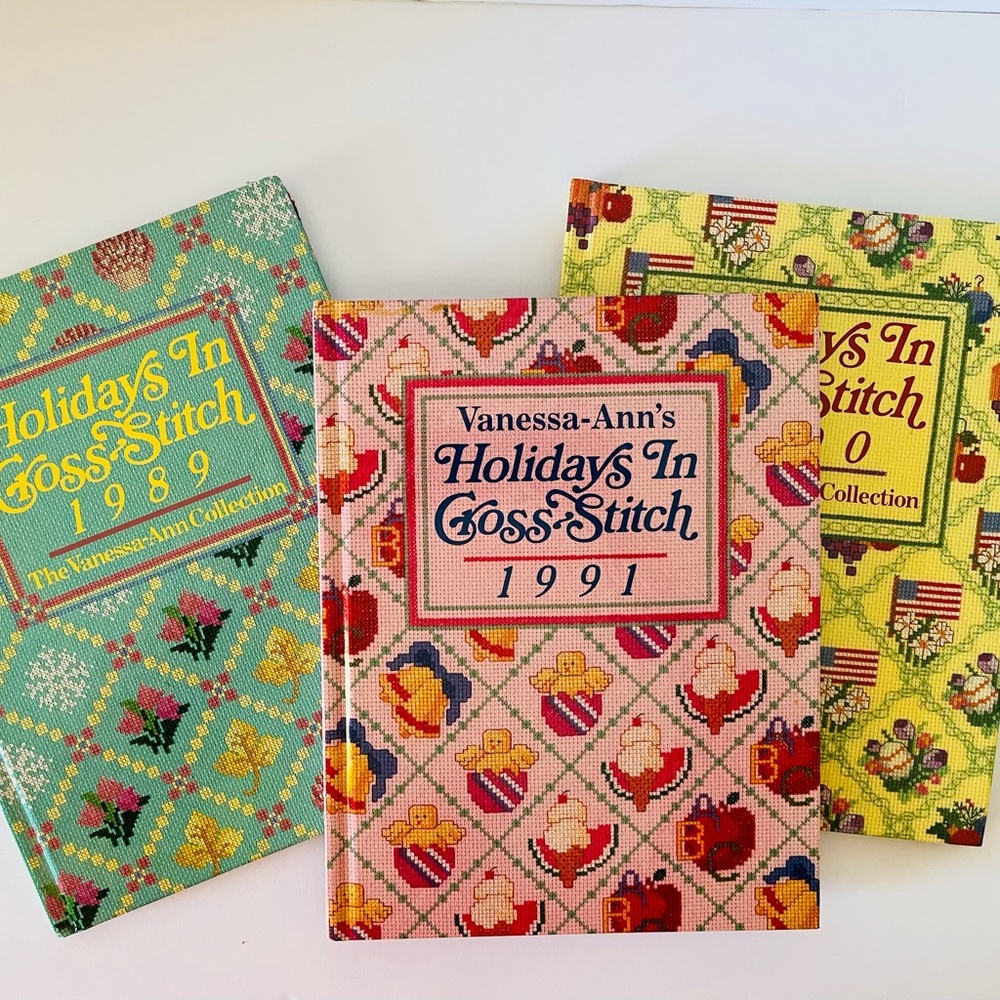 Vanessa-Ann Holidays in Cross-Stitch Book Set Hardbound Lot of 3 Oxmoor House